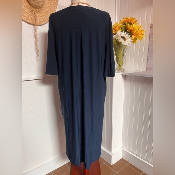 Beyond This Plane Blue Zip-Front Shift Dress NWT - Picture 2 of 10